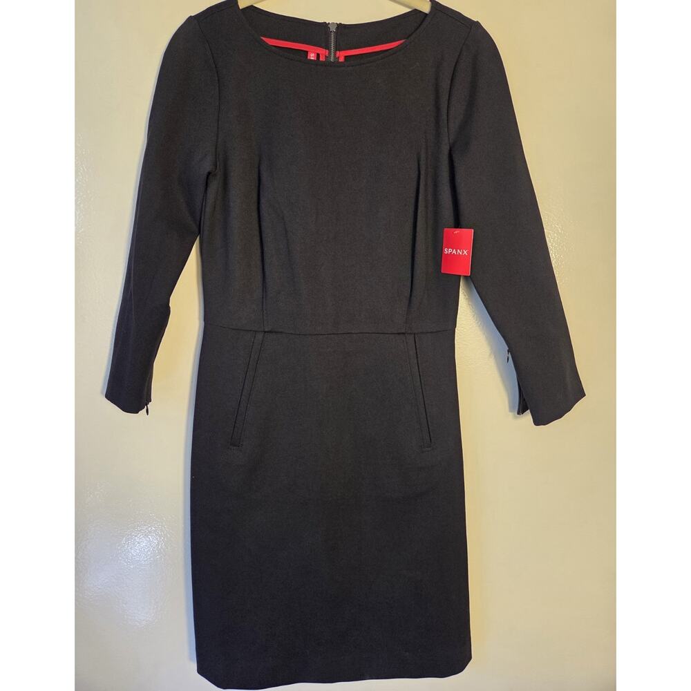 New Spanx Perfect Shift Dress 20382R Women's XS Classic Black Body Con